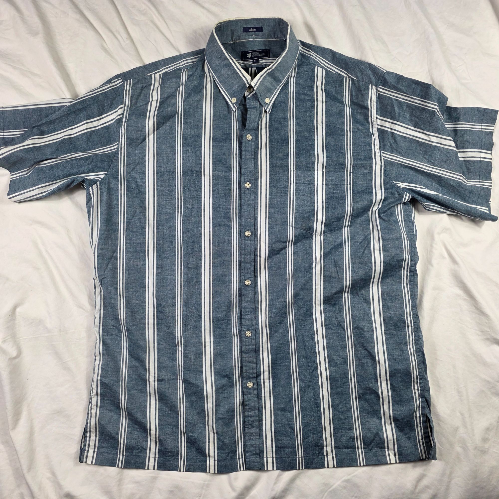 Reyn Spooner Reyn Spooner Classic Mens Size XL Blue White Striped Button Size US XL / EU 56 / 4 - 1 Thumbnail