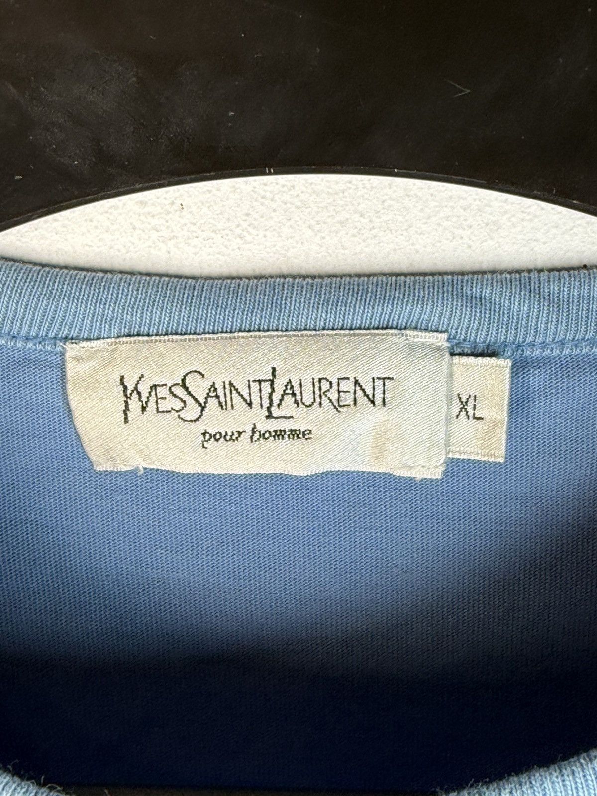 Yves Saint Laurent Blue YSL T-shirt Big Logo YSL Shirt Size US L / EU 52-54 / 3 - 7 Thumbnail