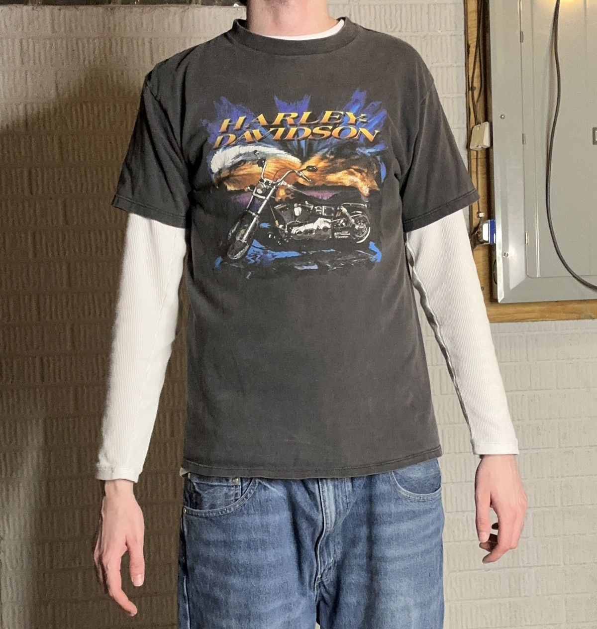 Harley Davidson 2000s Faded Harley Davidson Vintage T Shirt Size US L / EU 52-54 / 3 - 1 Thumbnail
