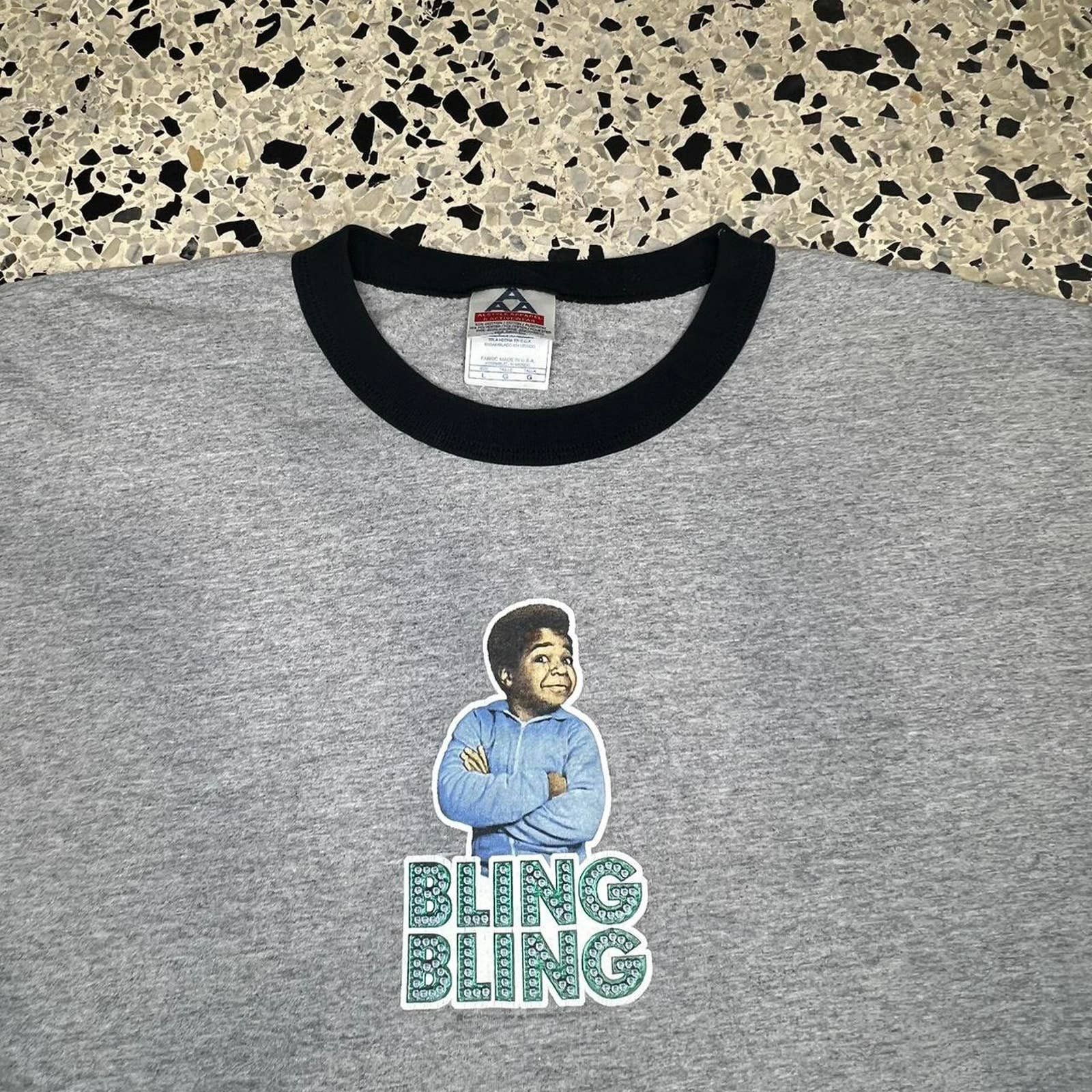 Japanese Brand × Vintage VINTAGE Y2K GARY COLEMAN “BLING BLING” RINGER TEE Size US L / EU 52-54 / 3 - 1 Thumbnail