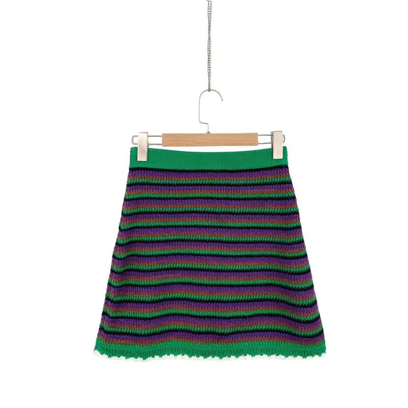 Miu Miu Miu Miu Multicolor Cotton Women's Skirt 0089 Size 28" / US 6 / IT 42 - 1 Thumbnail