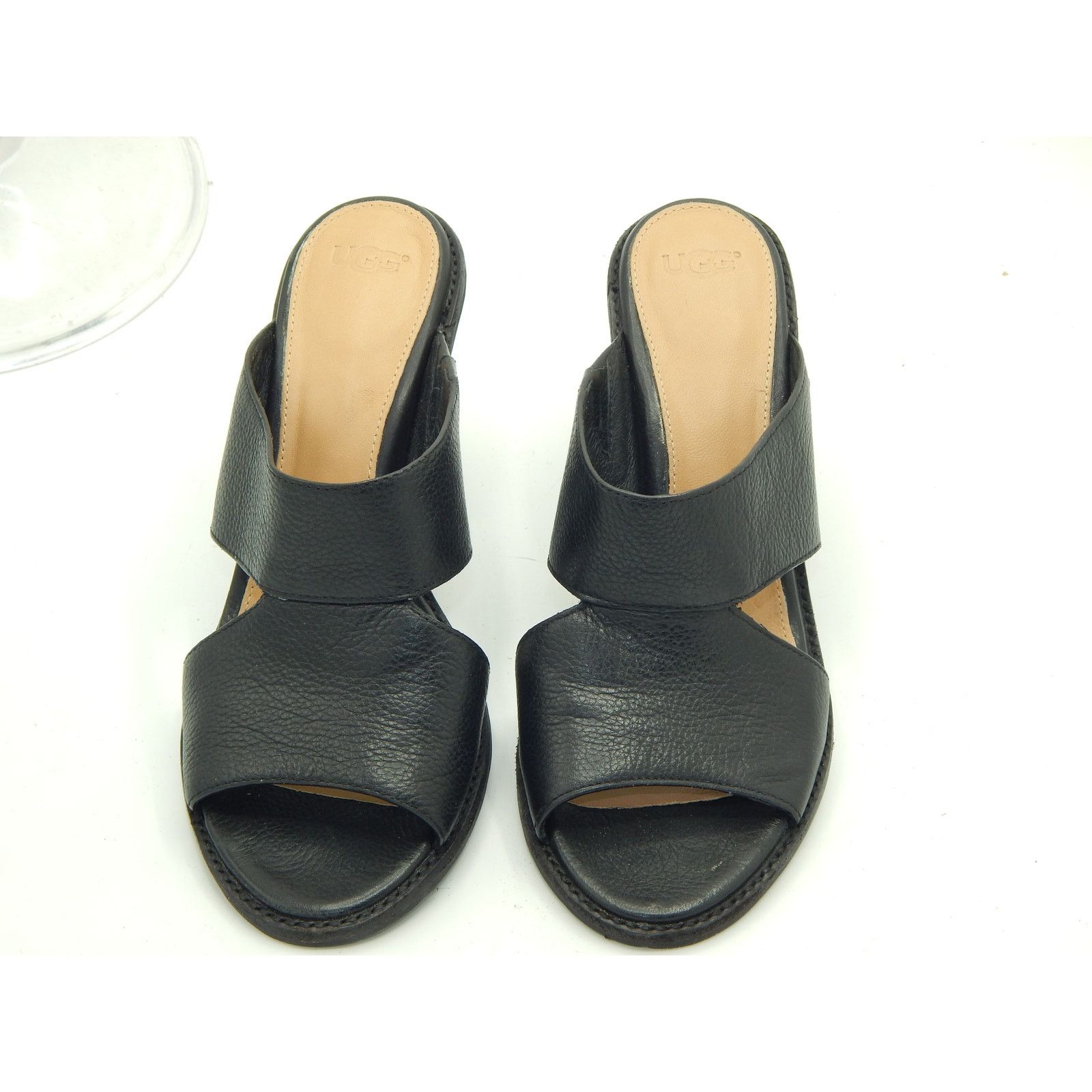 Ugg Ugg Celia Black Leather Slide On Women Size 8 Worn 1 X Size US 8 / IT 38 - 3 Thumbnail