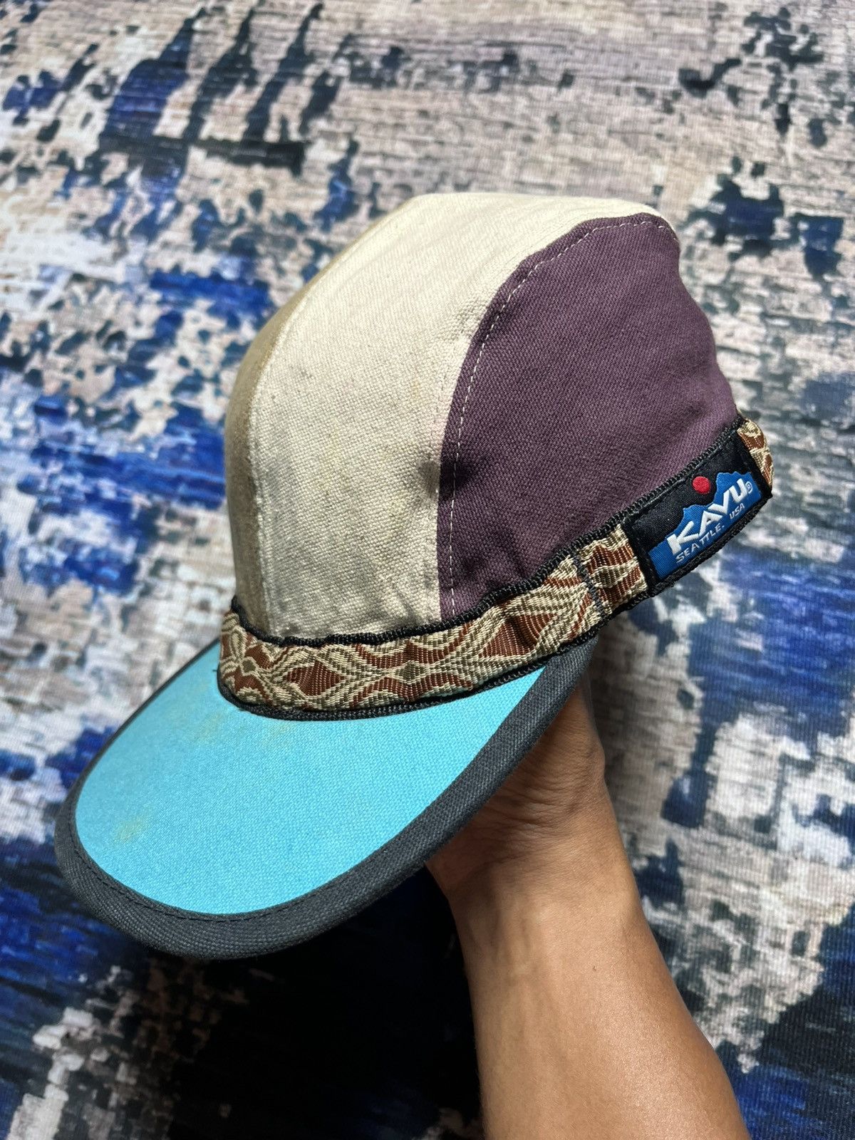 KAVU Vintage KAVU 4 Panel Multicolour Cap USA 90s Size ONE SIZE - 1 Thumbnail