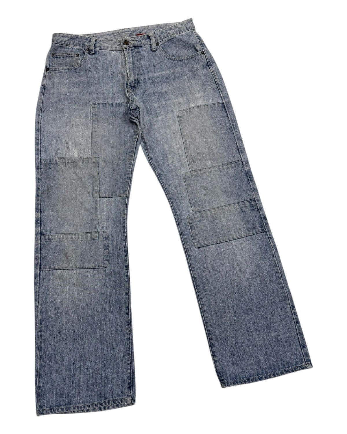 Hysteric Glamour 🔥BAGGY JEANS DISTRESSED DENIM DRUG STORE’S PATCHWORK JEANS Size US 33 - 3 Thumbnail