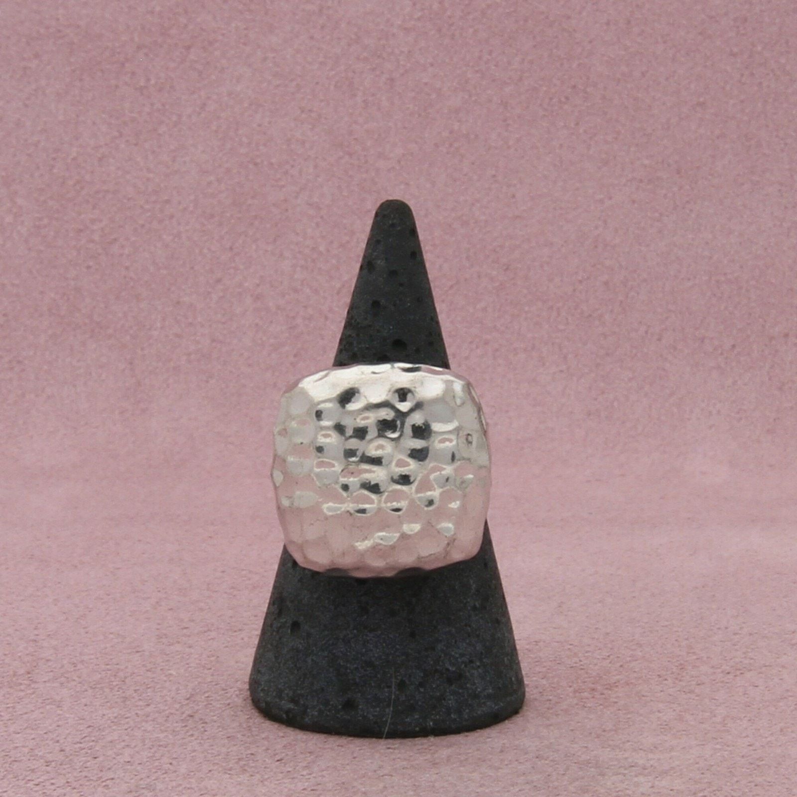Sterling Silver sterling silver hammered square ring size 7.5 Size ONE SIZE - 3 Thumbnail
