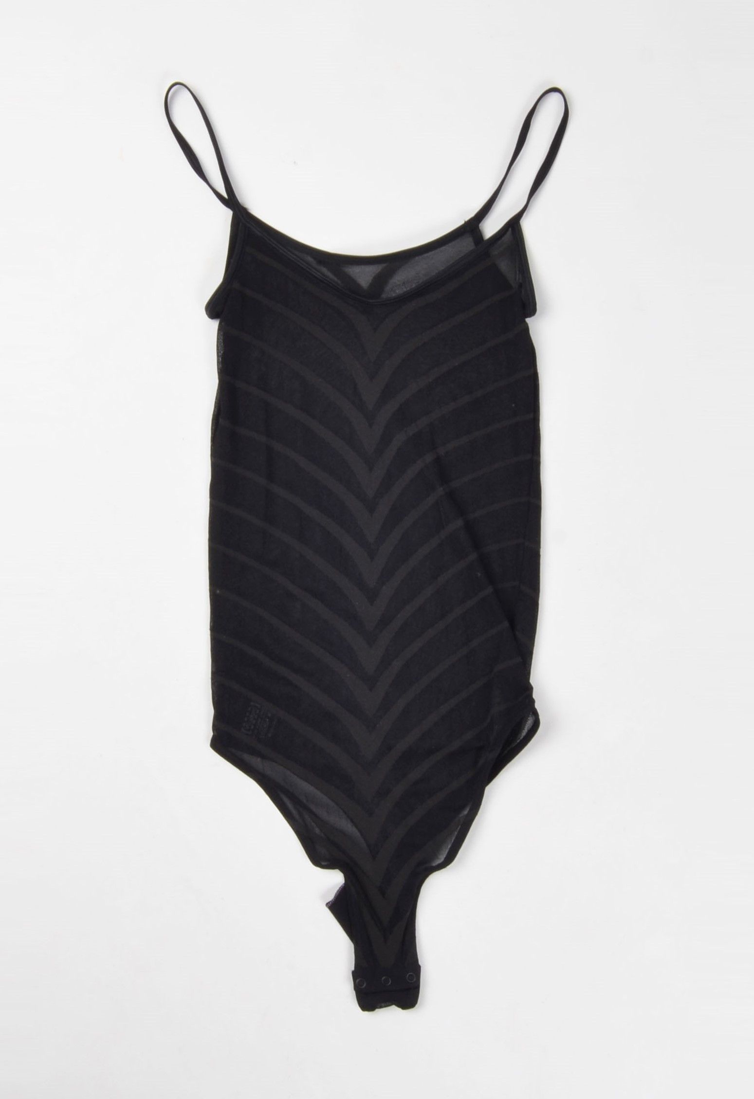 Vintage × Wolford Wolford Y2K Mesh Striped Coquette String Cami Bodysuit Size ONE SIZE - 4 Thumbnail