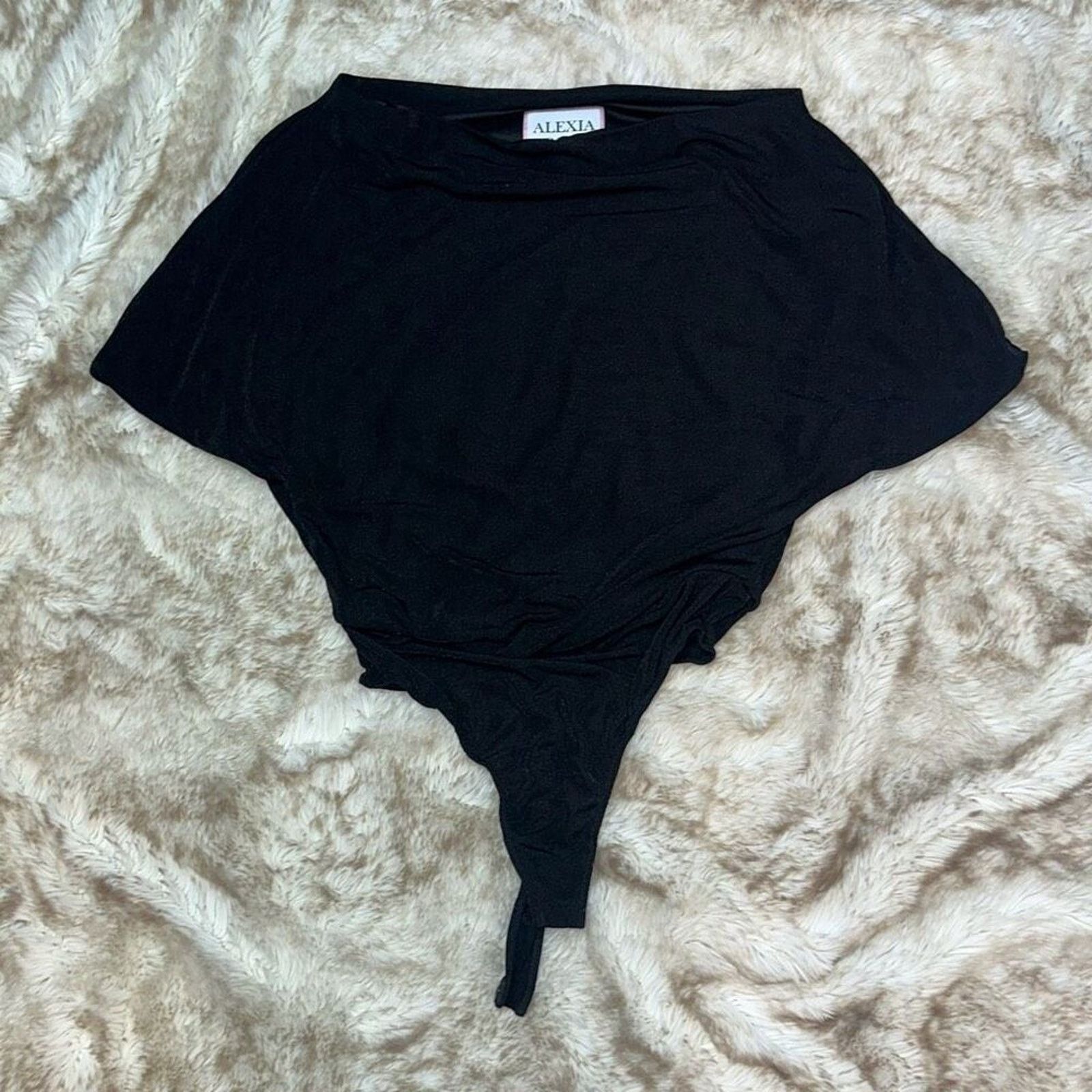 Other Alexia Admor Black Drape Sleeve Bodysuit | Sz M Size M / US 6-8 / IT 42-44 - 2 Thumbnail