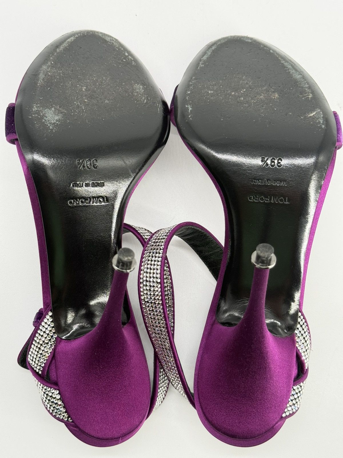Tom Ford Tom Ford Purple Velvet Crystal Embellished Sandals size 39 Size US 8.5 / IT 38.5 - 5 Thumbnail