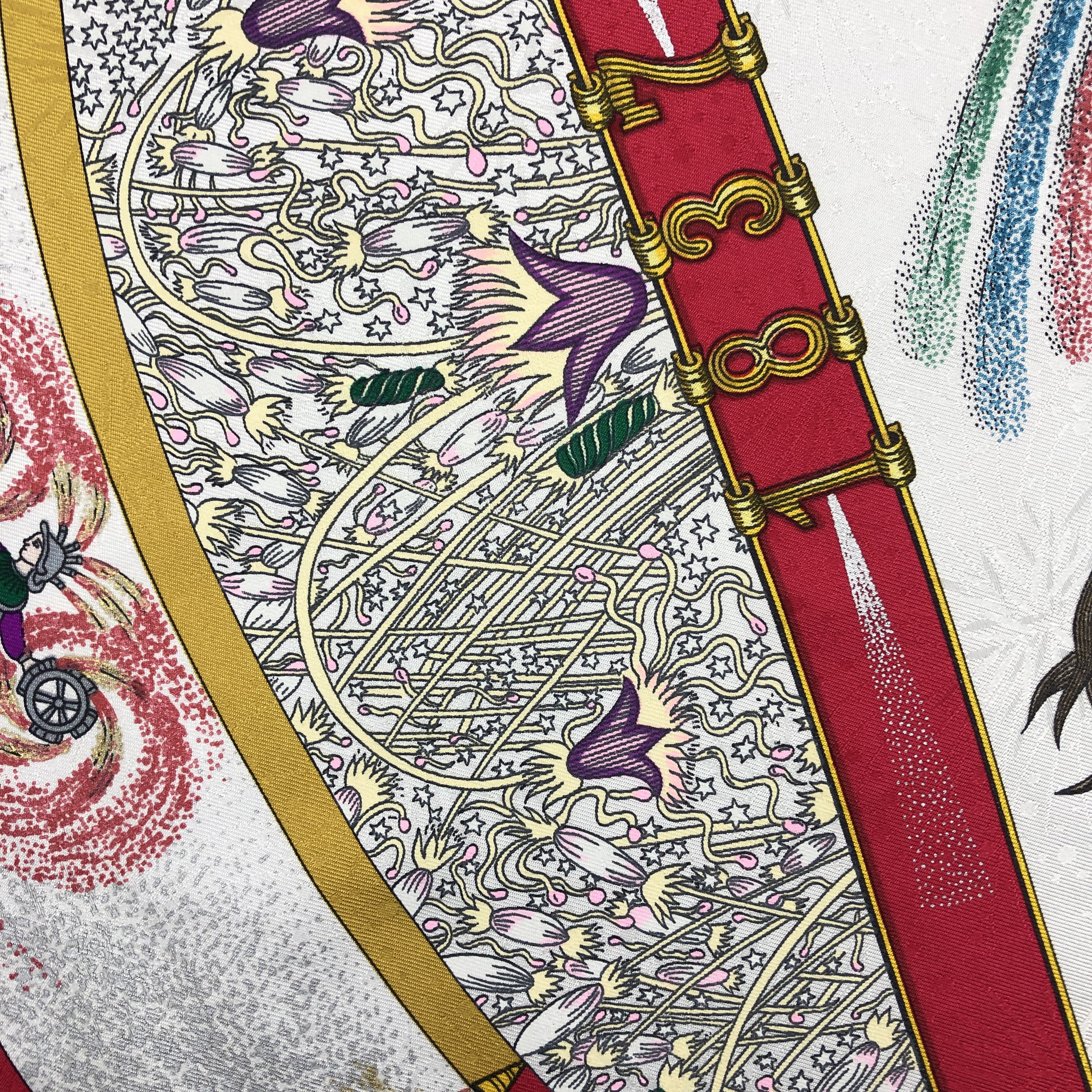 Hermes × Vintage Vintage Hermes Paris SILK Scarf Feux D'Artifice Stole Wraps Size ONE SIZE - 14 Thumbnail