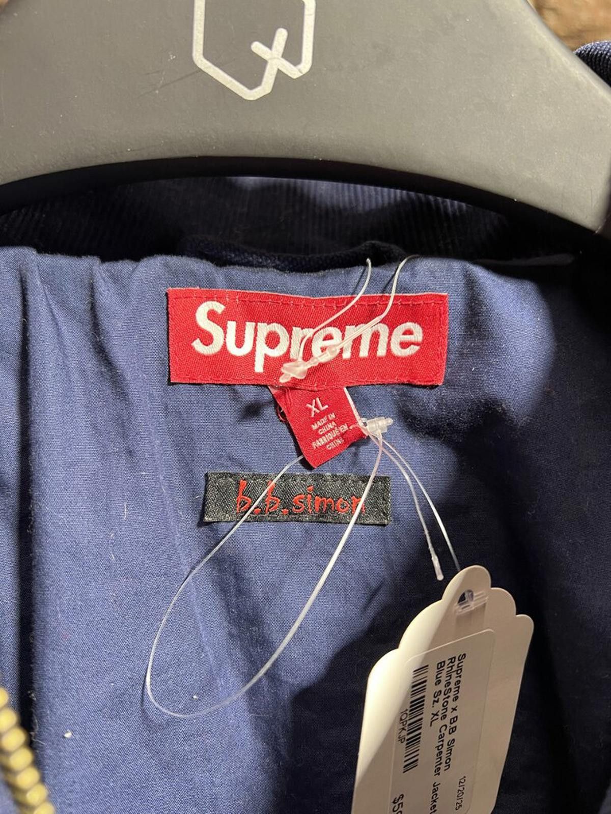 Supreme Supreme x B.B Simon RhineStone Carpenter Jacket Blue Sz. XL Size ONE SIZE - 3 Thumbnail