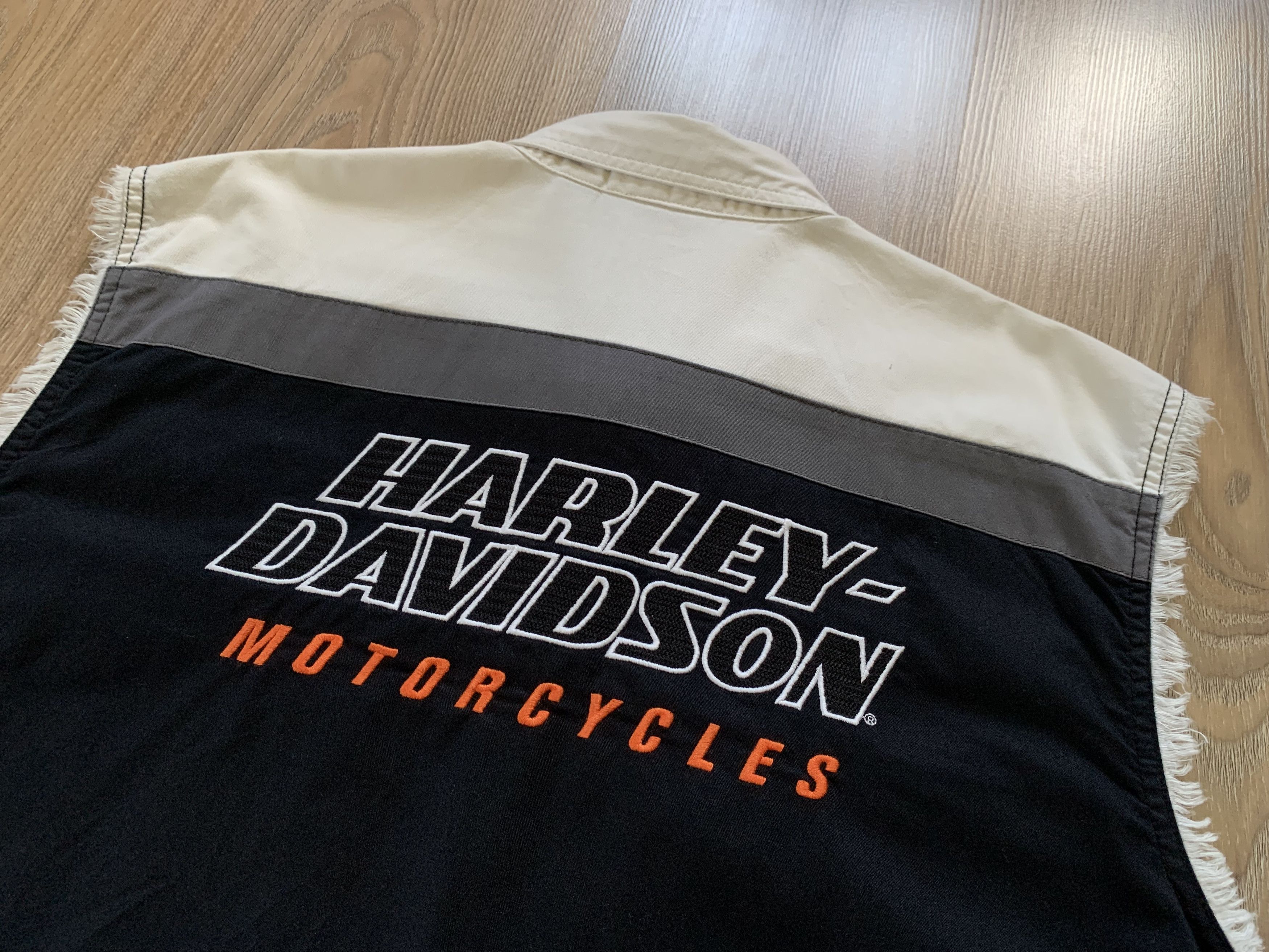 Harley Davidson Harley Davidson Cotton Spell Out Sleeveless Cut Off Shirt Size US XL / EU 56 / 4 - 6 Thumbnail