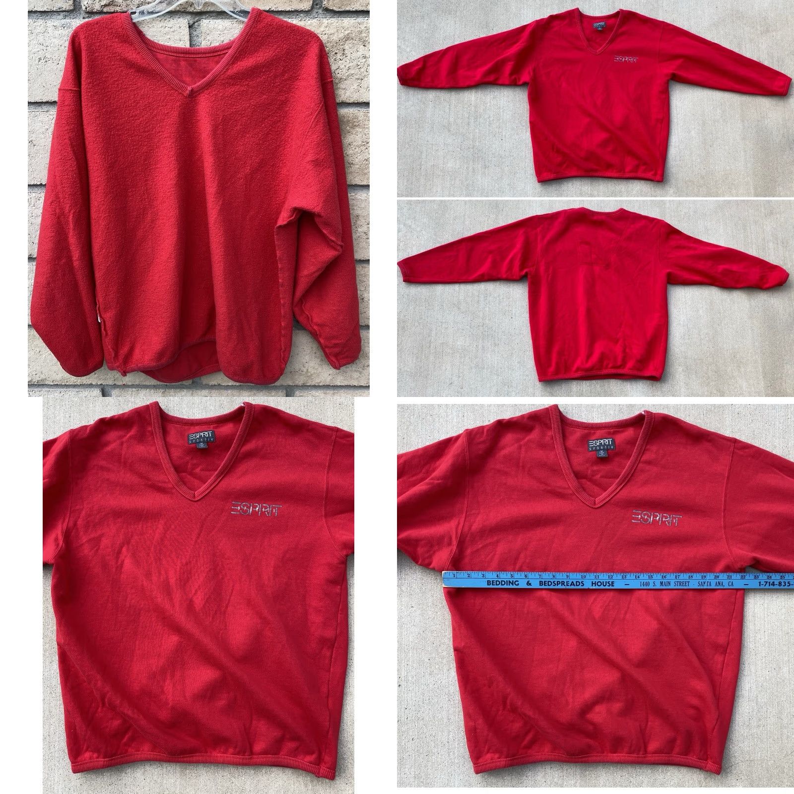 Esprit VINTAGE Esprit Sportiv V Neck Graphic Logo Sweatshirt Sweater Red USA Size M Womens Oversized Pullover Mockup Size M / US 6-8 / IT 42-44 - 10 Thumbnail