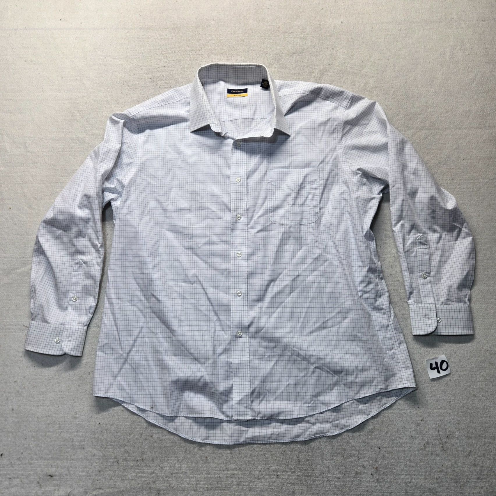 Club Room Club Room Shirt Adult XXl White Check Long Sleeve Button-Up Casual, Business, Workwear, Plaid Men’s Size 2XL Size US XXL / EU 58 / 5 - 2 Thumbnail