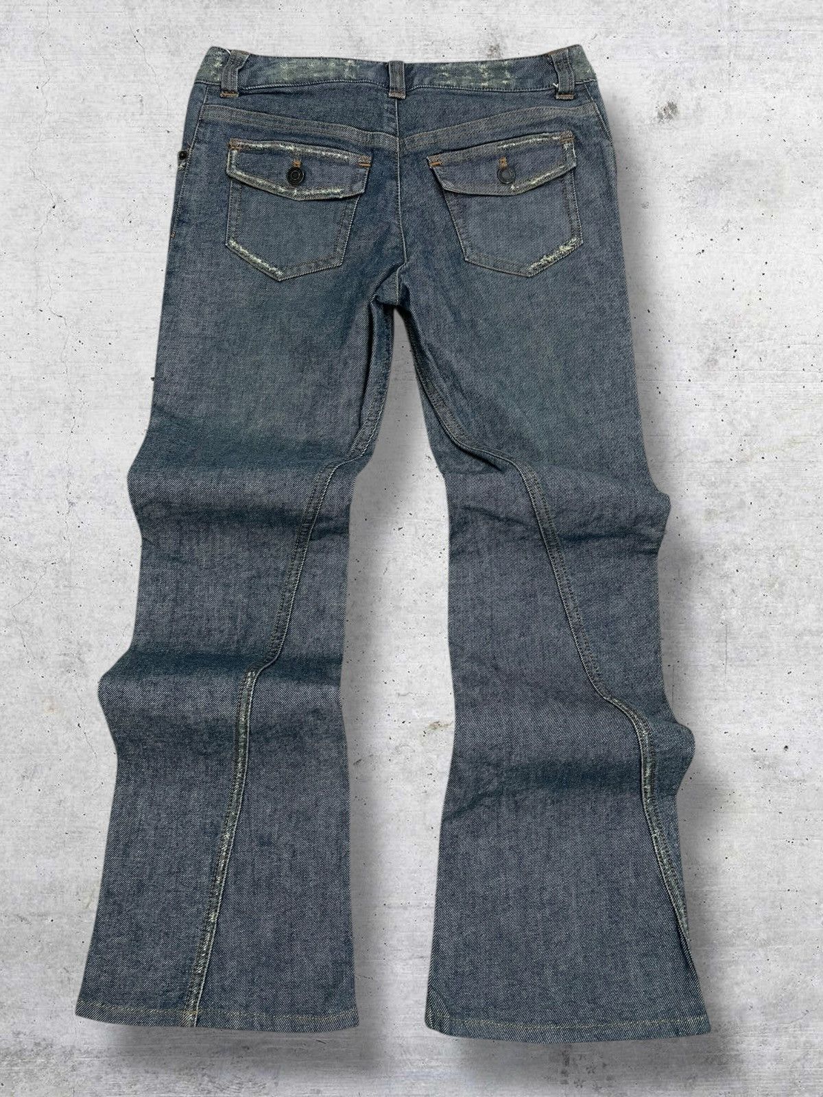 If Six Was Nine VINTAGE MK KLEIN 90S JAPAN DESIGNER FLARED RETRO STYLE DENIM Size US 30 / EU 46 - 8 Thumbnail
