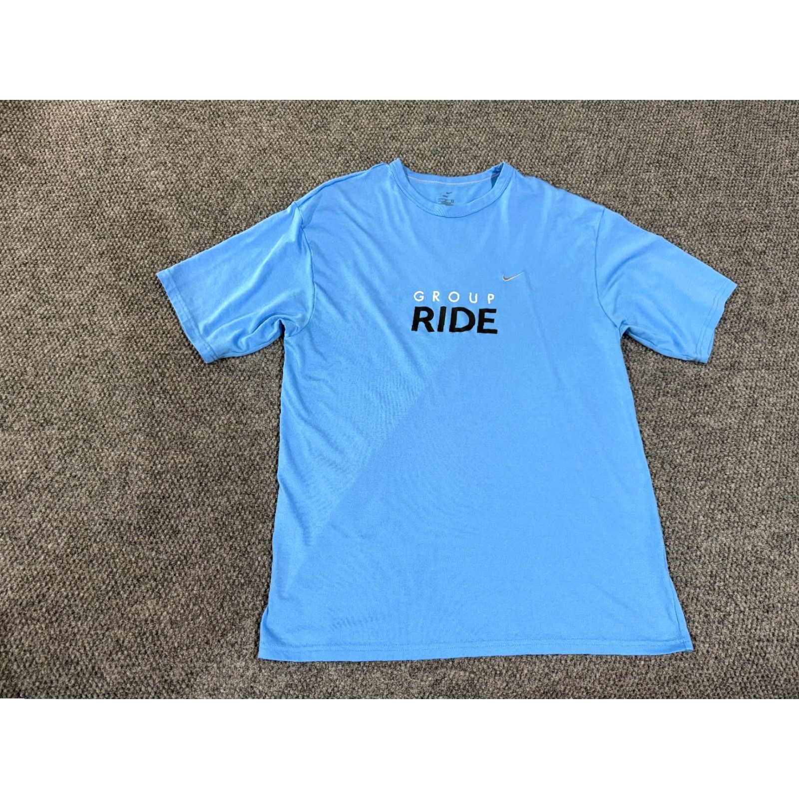 Nike Nike Dri-Fit T-Shirt Mens Large Blue Group Ride Athletic Stretch Casual Shirt Size US L / EU 52-54 / 3 - 2 Thumbnail