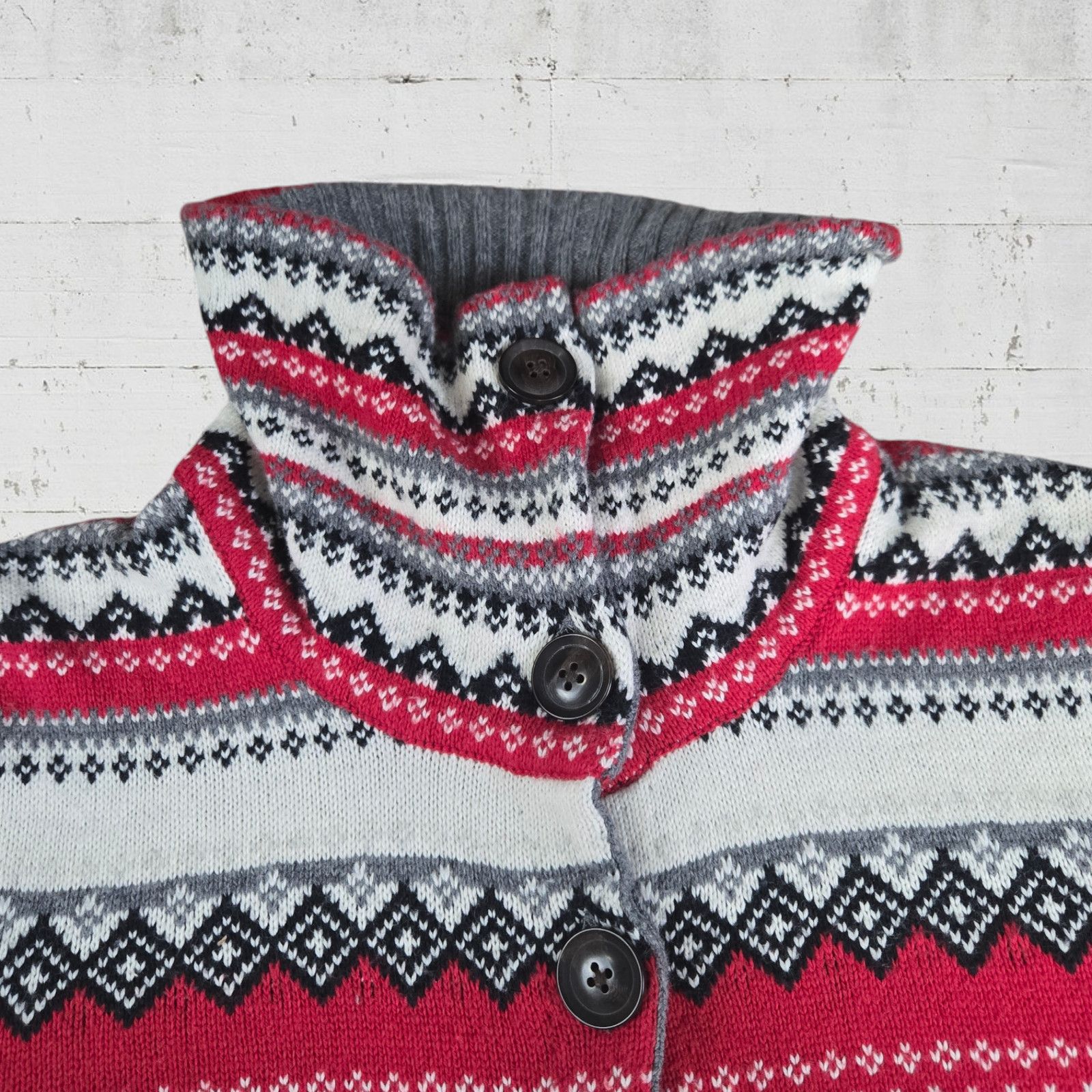 Eddie Bauer Eddie Bauer Gray Fair Isle Cardigan Size Small Size S / US 4 / IT 40 - 6 Thumbnail