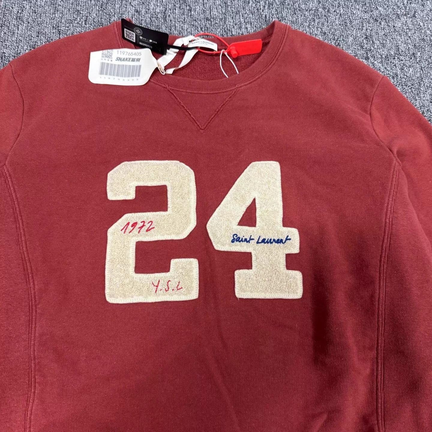Saint Laurent Paris Orange Long Sleeve Number 24 Sweatshirt L Size US L / EU 52-54 / 3 - 5 Thumbnail