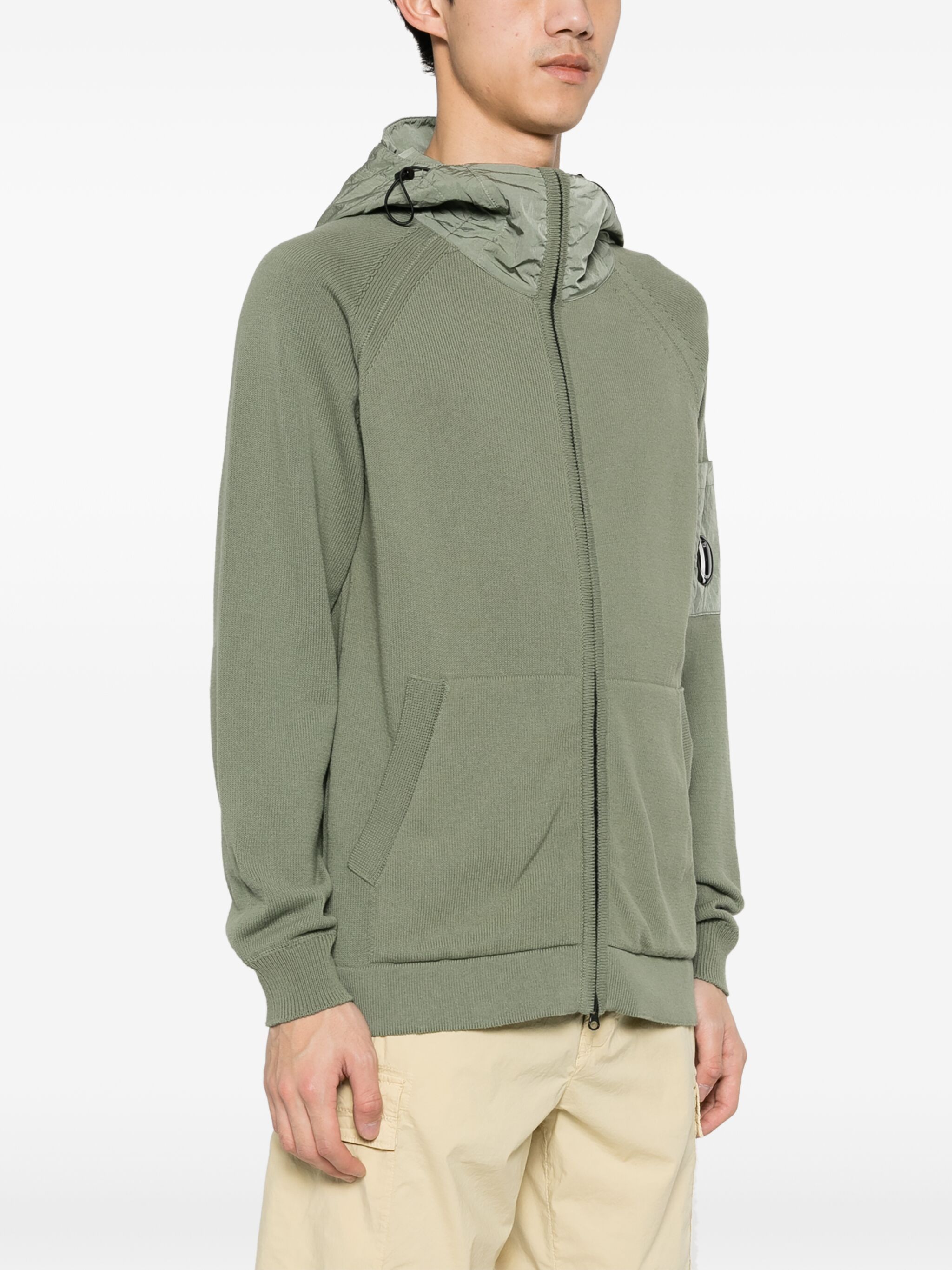 C.P. Company o1y1224 Hooded Cardigan in Sage Green Size US M / EU 48-50 / 2 - 3 Thumbnail