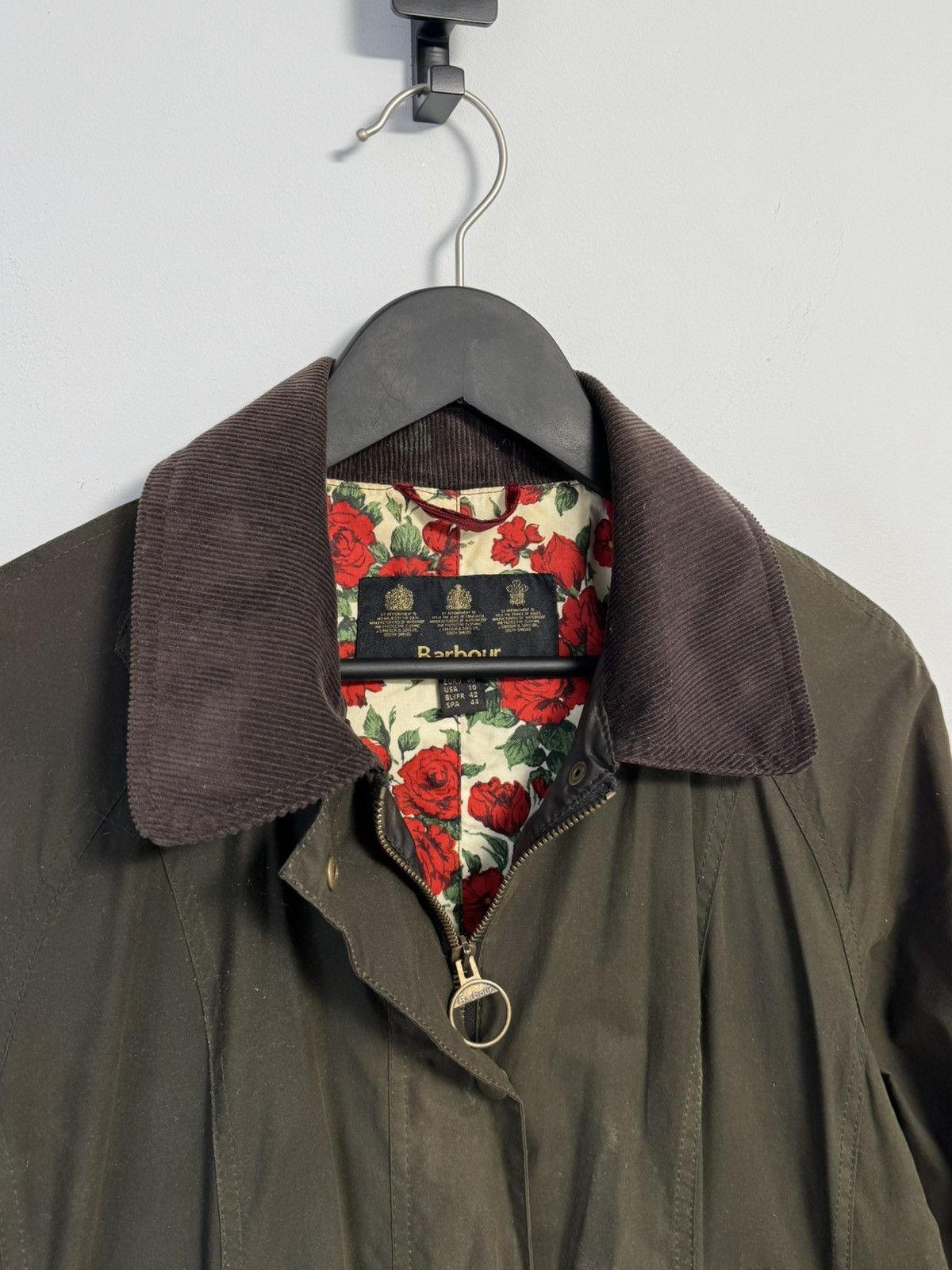 Barbour Barbour Abrosa Beadnell Liberty Rose olive wax jacket USA-10 Size XL / US 12-14 / IT 48-50 - 9 Thumbnail