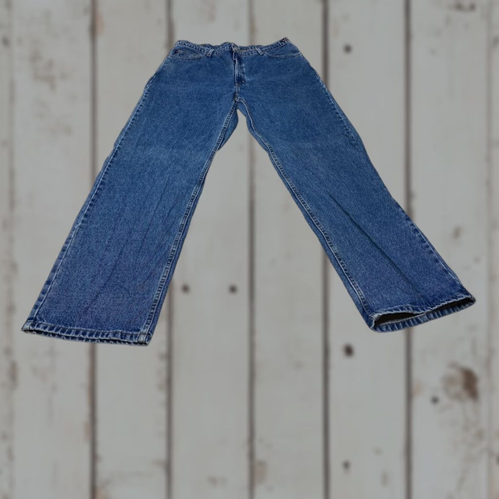 Polo Ralph Lauren VINTAGE Polo Jeans Co Ralph Lauren Jeans Men 38X34 Loose Baggy Full Leg Blue 80s 90s Retro Designers Mens Size US M / EU 48-50 / 2 - 1 Thumbnail