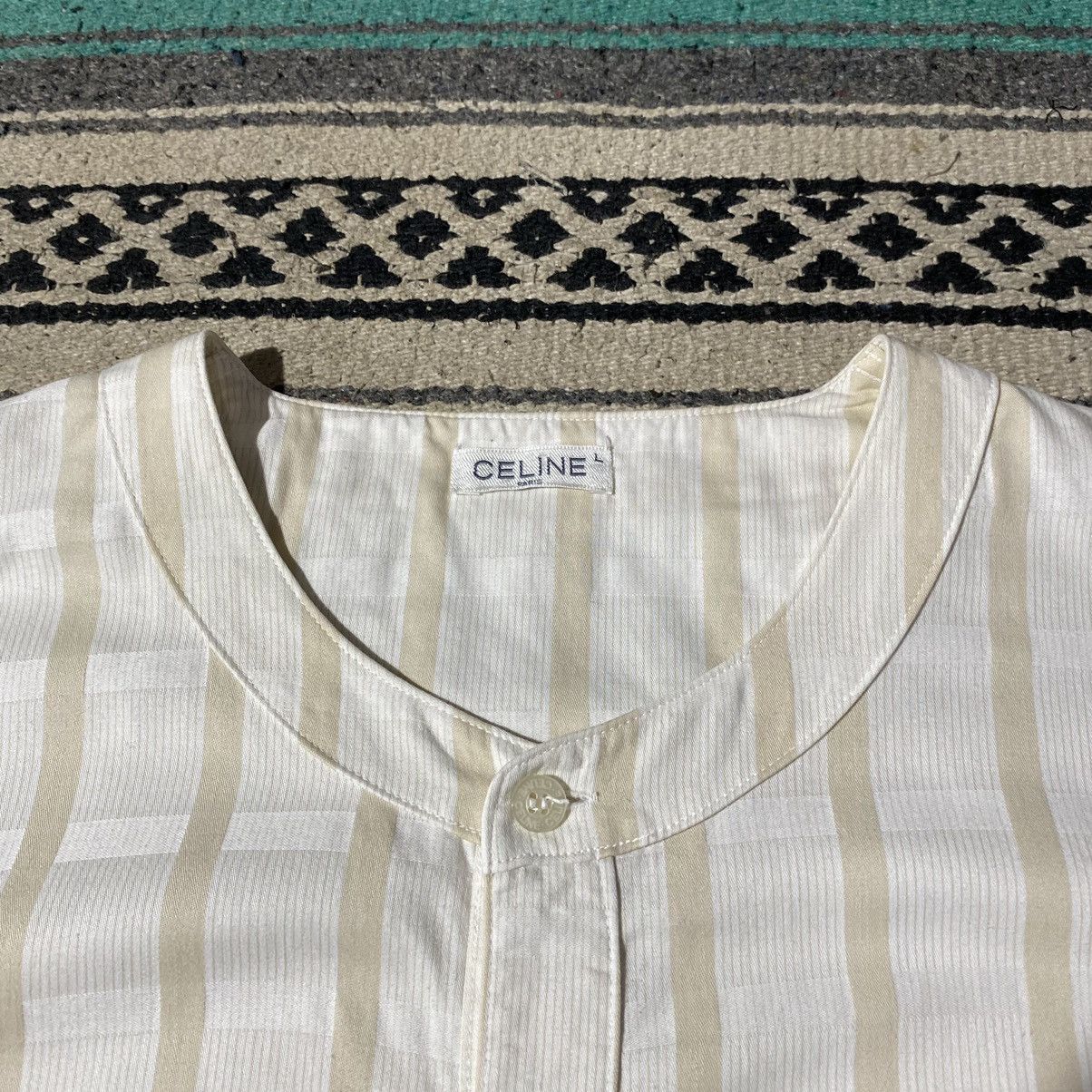 Celine Celine Collarless Shirt Size US M / EU 48-50 / 2 - 2 Thumbnail