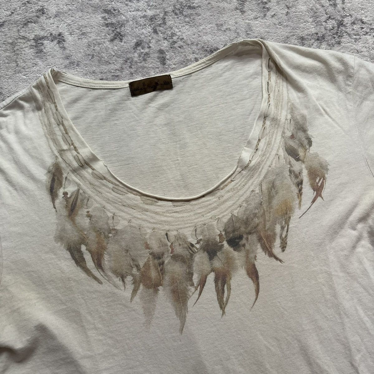 トップス GOA feather necklace t-shirt GOA GOA Feather Necklace T-Shirt Beige | Size M | Grailed