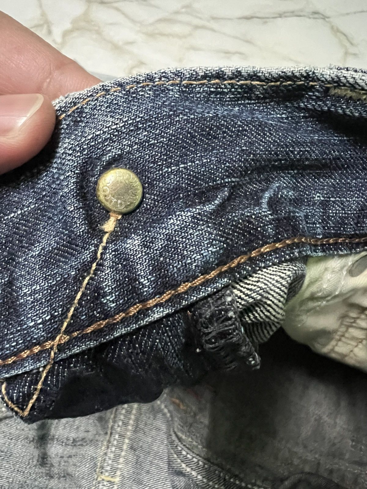 Edwin × If Six Was Nine × Japanese Brand VINTAGE EDWIN 503 BLUE TRIP DISTRESS JEAN Size US 31 - 16 Thumbnail