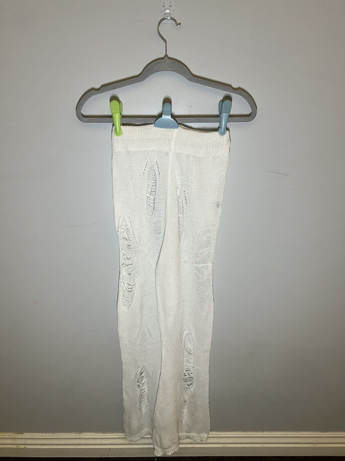 Vintage Knitted Distressed Leggings Size 25" / US 0 / IT 36 - 1 Thumbnail