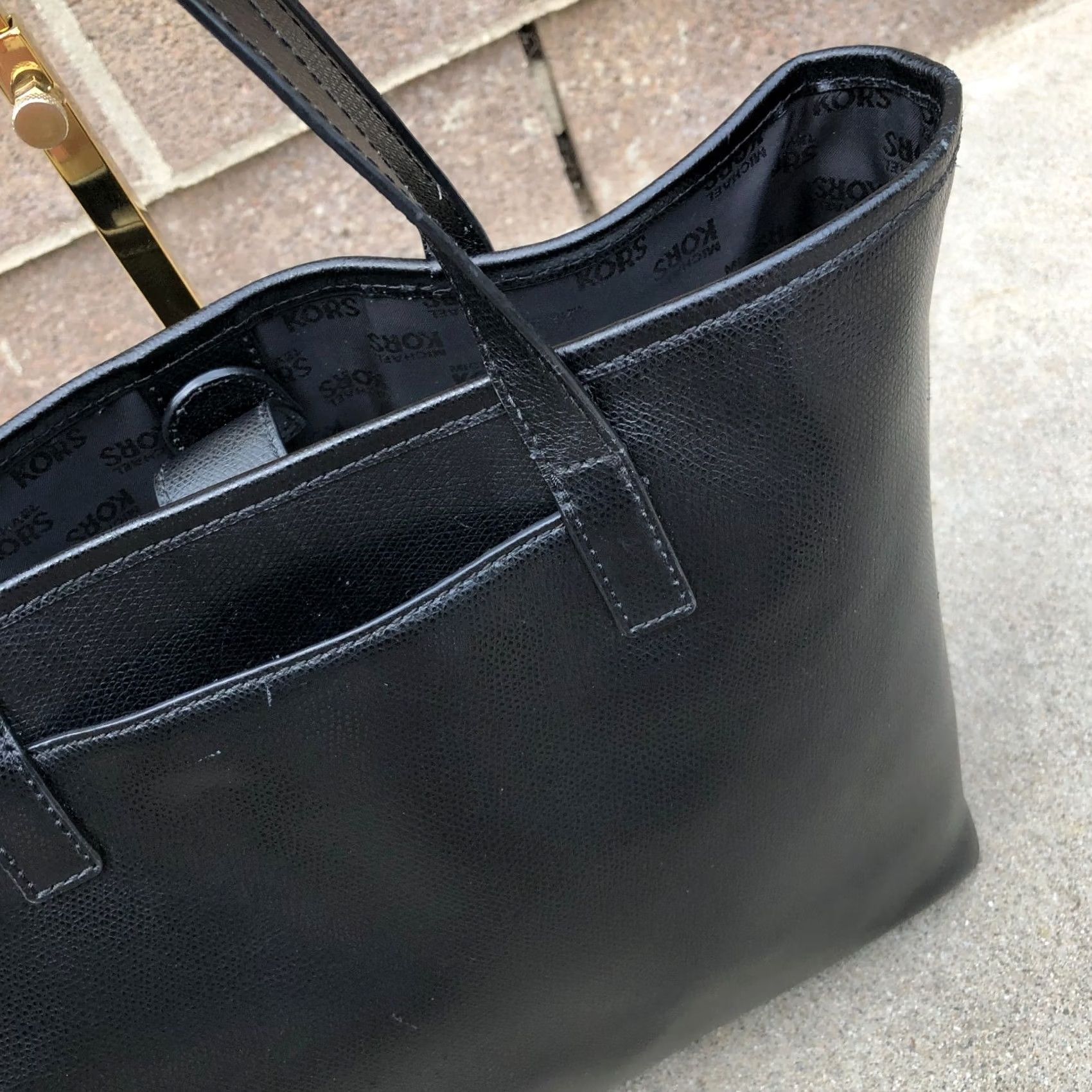 Michael Kors Michael Kors Jet Set Saffiano Tote Bag Purse Women's Black Shoulder Hand Bag Tote - 15" W x 10" H x 4" D - Leather - Jet Set Travel - Designer Size ONE SIZE - 7 Thumbnail