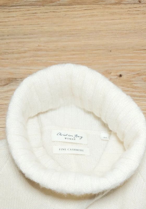 Other 100% cashmere sweater turtleneck jumper ecru vintage Size XS / US 0-2 / IT 36-38 - 4 Thumbnail