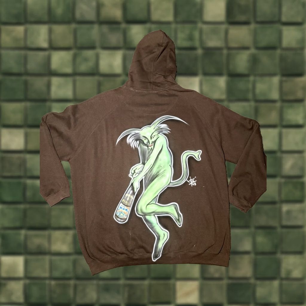 Dickies VINTAGE Dickies Full Zip Hoodie XL Brown Camo Logo Airbrushed Gremlin Cool Mens Hoodie Adult XL Brown Camo Gremlin Logo Zipper Pockets Size US XL / EU 56 / 4 - 1 Thumbnail