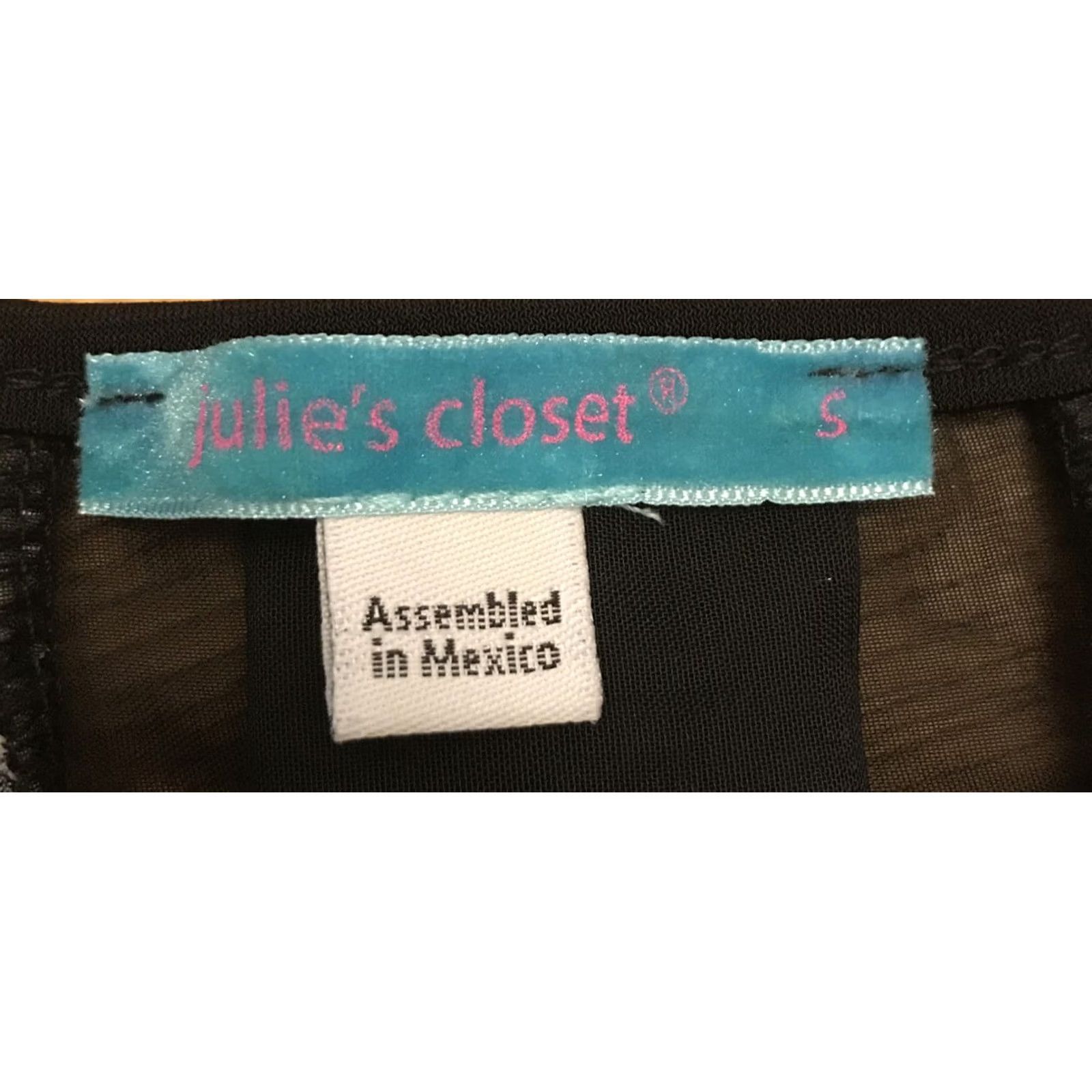 Vintage NWT Julie’s Closet SMALL black print Tunic Tank Top sheer back new 690 Size S / US 4 / IT 40 - 3 Thumbnail