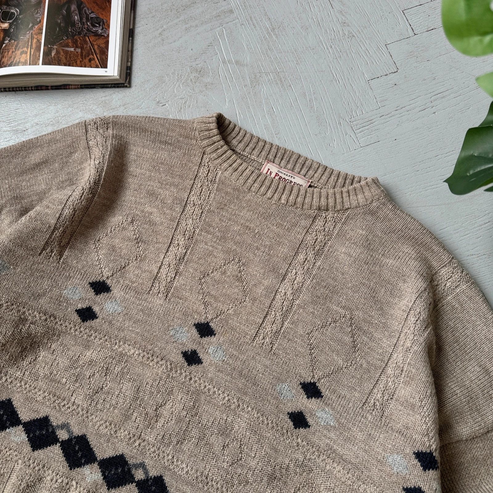 Vintage Vintage Chunky Knit Italian Style Wool Blend Sweater Size US XL / EU 56 / 4 - 4 Thumbnail