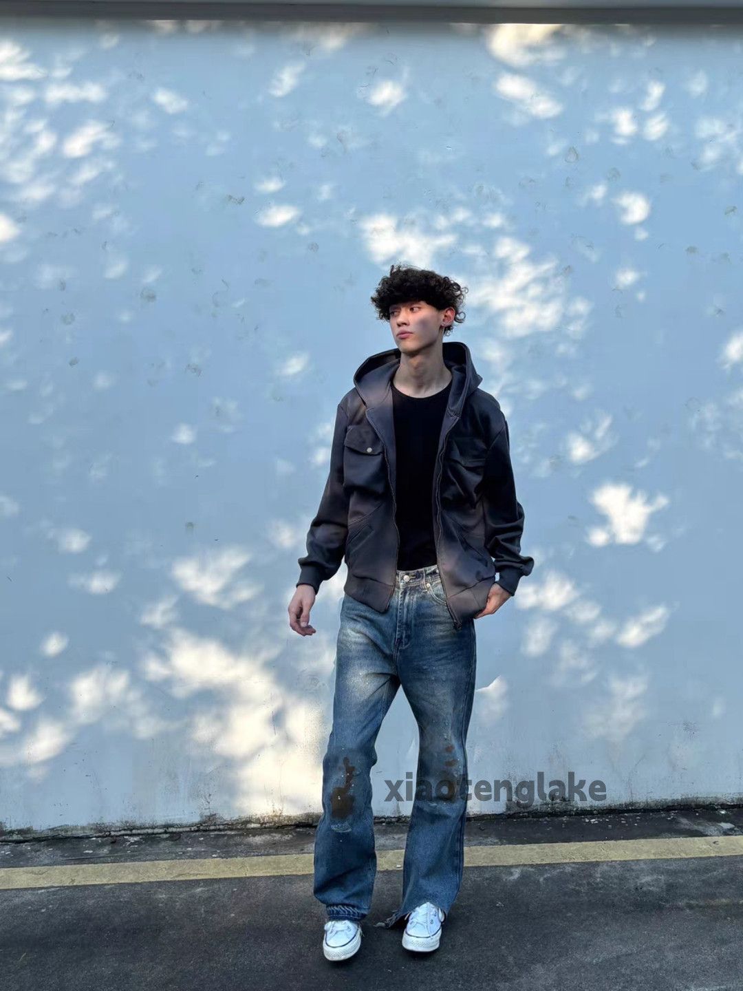 Jean × Vintage Unisex washed faded damaged ripped stain jeans Size US 30 / EU 46 - 2 Thumbnail