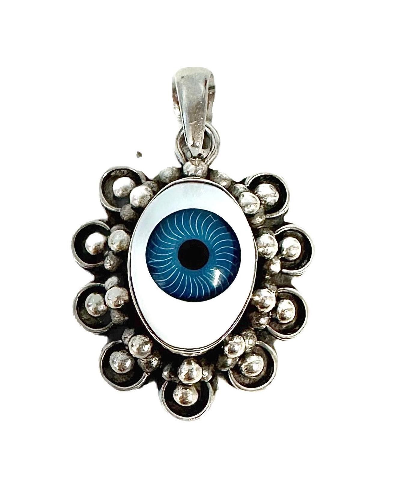 Other 925 Sterling Silver Blue Evil Eye Pendant: Round Charm Size ONE SIZE - 1 Thumbnail