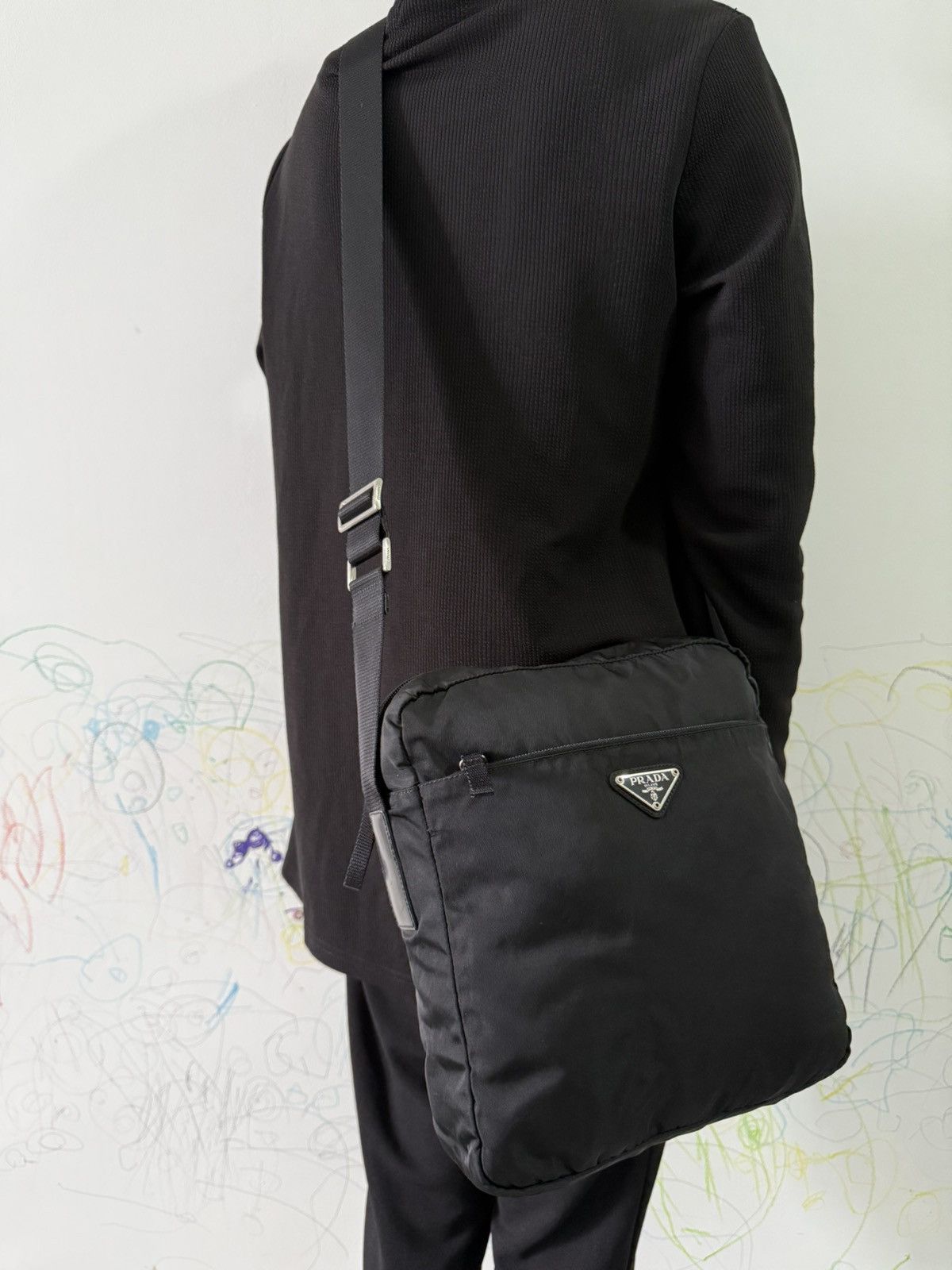 Prada Vintage Prada Black Medium Crossbody Sling Bag Size ONE SIZE - 2 Thumbnail