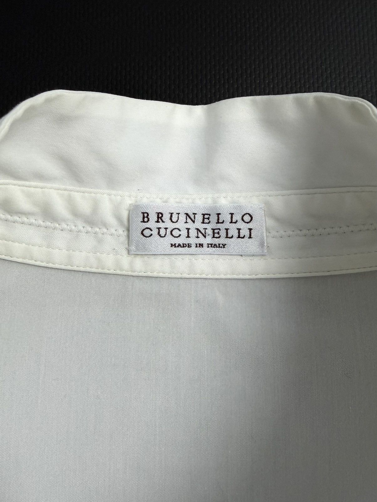 Brunello Cucinelli Brunello Cucinelli Womens White Cotton Blend Shirt Silk Trim Size XL / US 12-14 / IT 48-50 - 17 Thumbnail