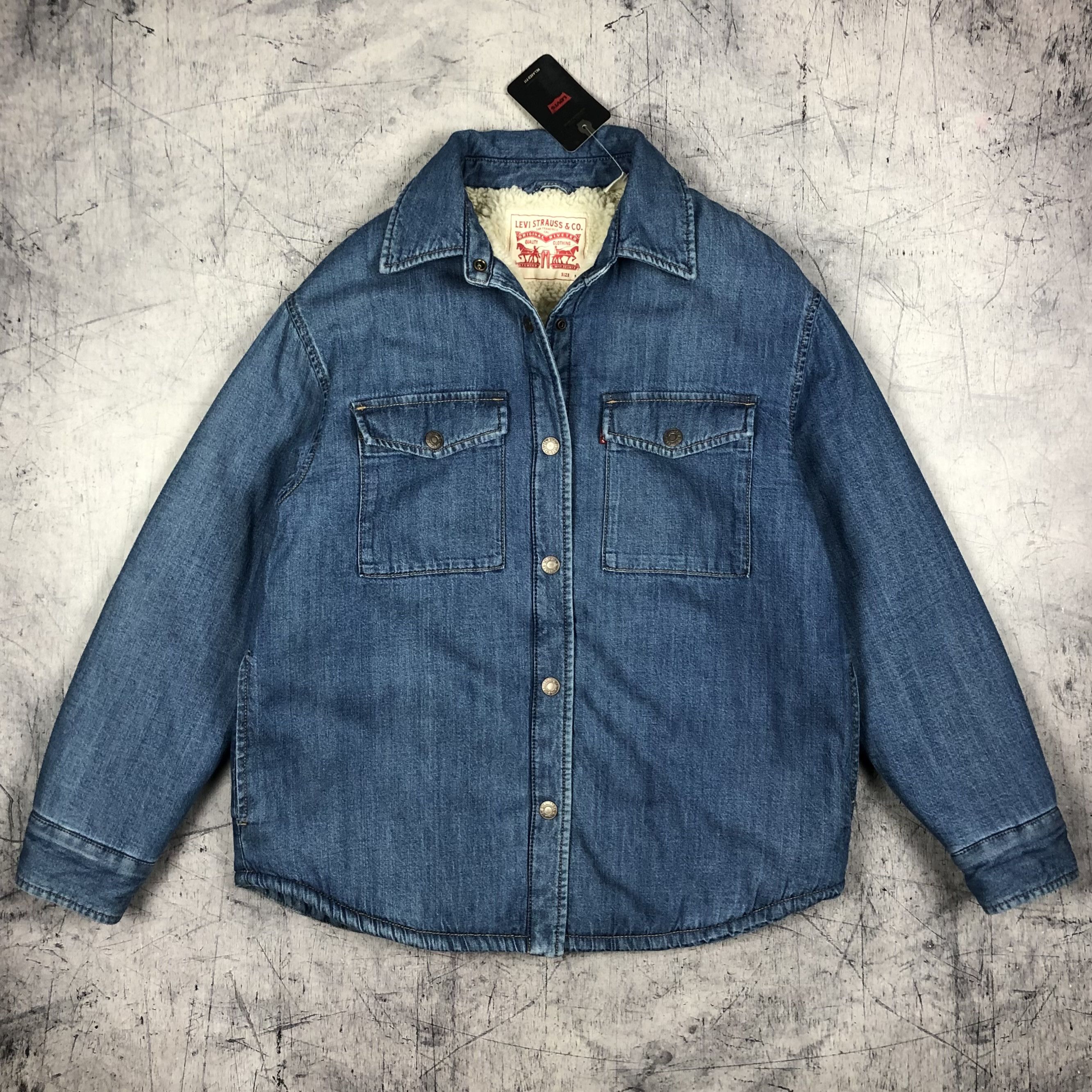 Levi's Levi’s Fleece Sherpa Denim Button-up Jacket New! Size S / US 4 / IT 40 - 7 Thumbnail