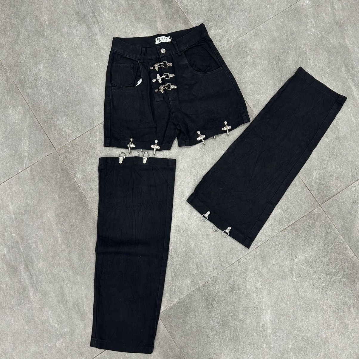Japanese Brand MAD-Punk Buckle Black Jeans Size US 27 - 5 Thumbnail