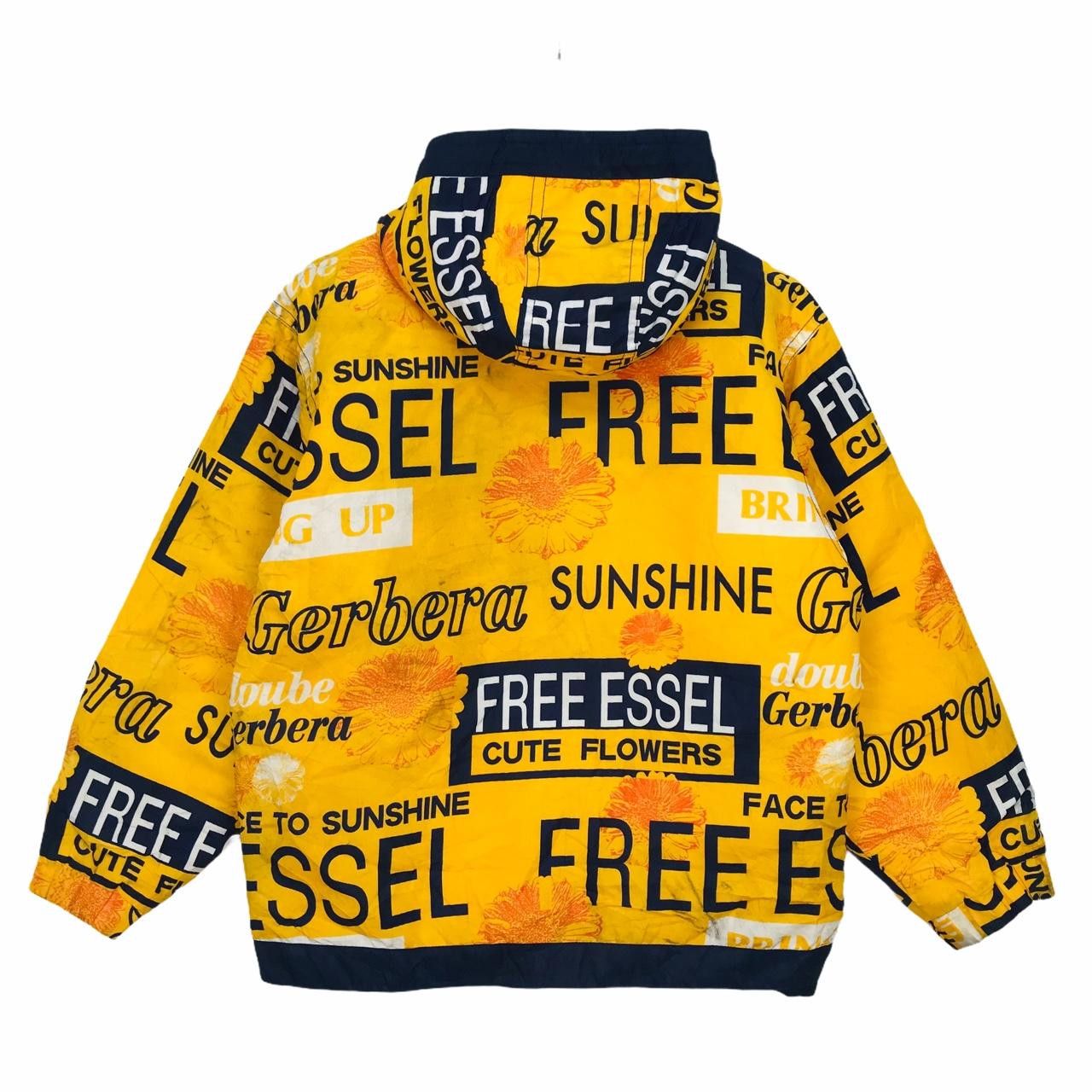 Vintage Vtg FREE ESSEL Zip Up Hoodie Jacket Spell Out Full Print Size US M / EU 48-50 / 2 - 3 Thumbnail
