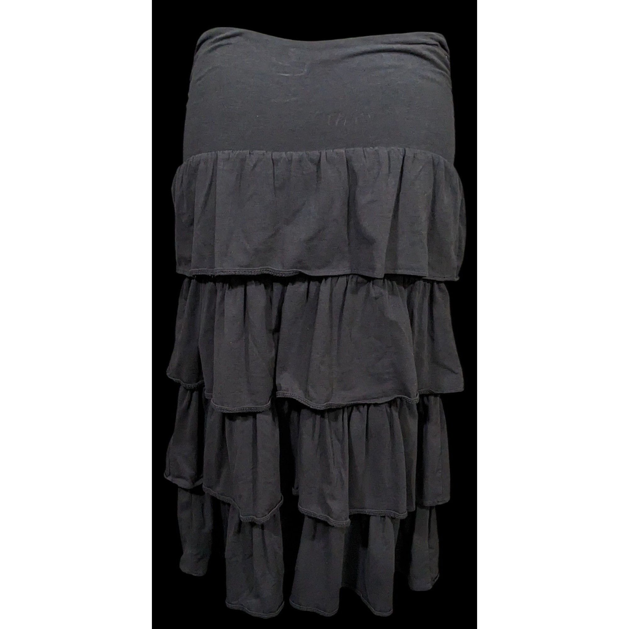 J.Crew Gothic Steampunk Grey Ruffle Tiered Maxi Skirt by J.Crew Size 29" - 2 Thumbnail
