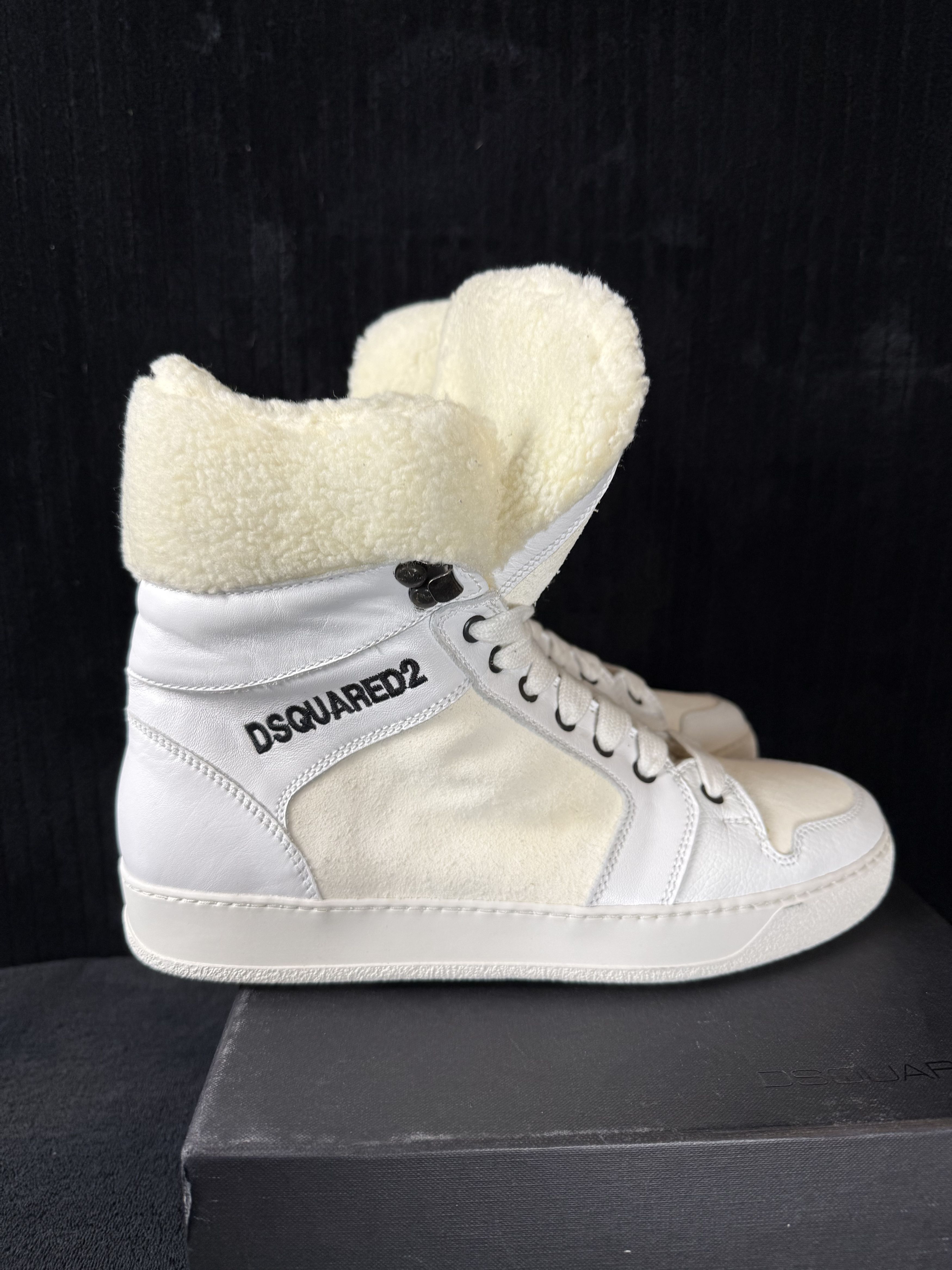 Dsquared2 Dsquared Sherling Hightop Dog Patch White/Cream Size US 9 / EU 42 - 6 Thumbnail
