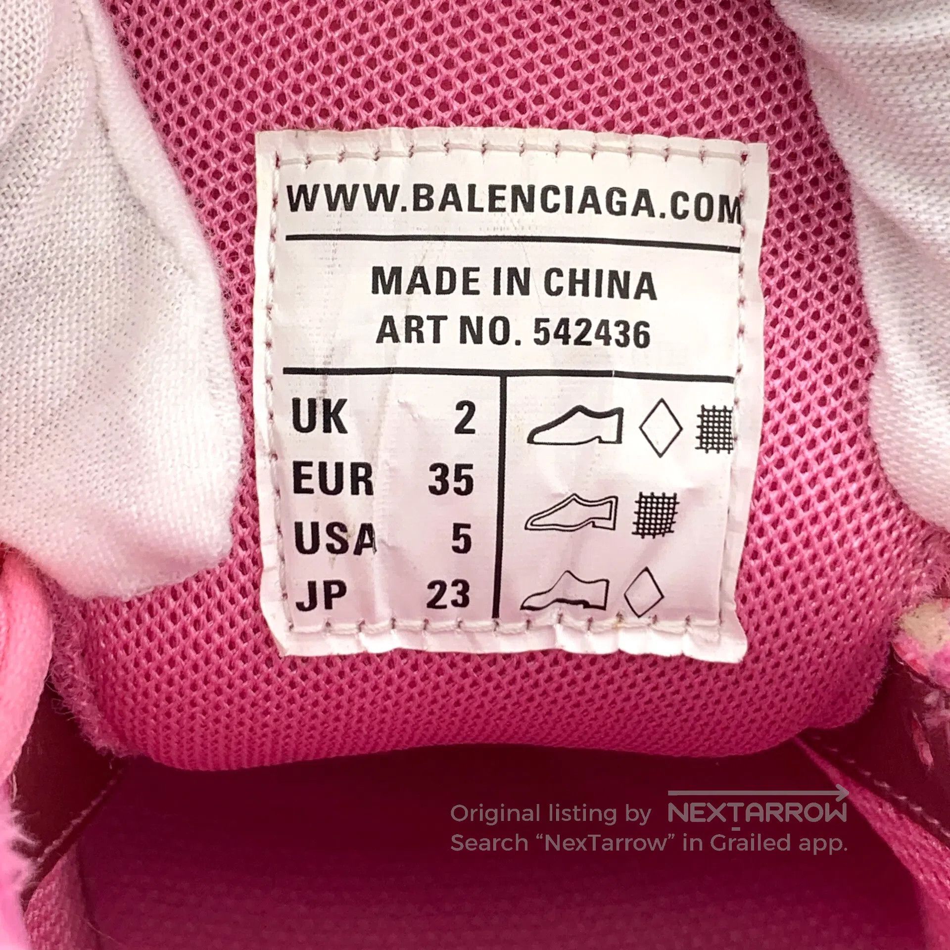 Balenciaga Balenciaga Pink Lace-Up Casual Flat Sports Dad Shoes| Size US 4.5 / IT 34.5 - 6 Thumbnail