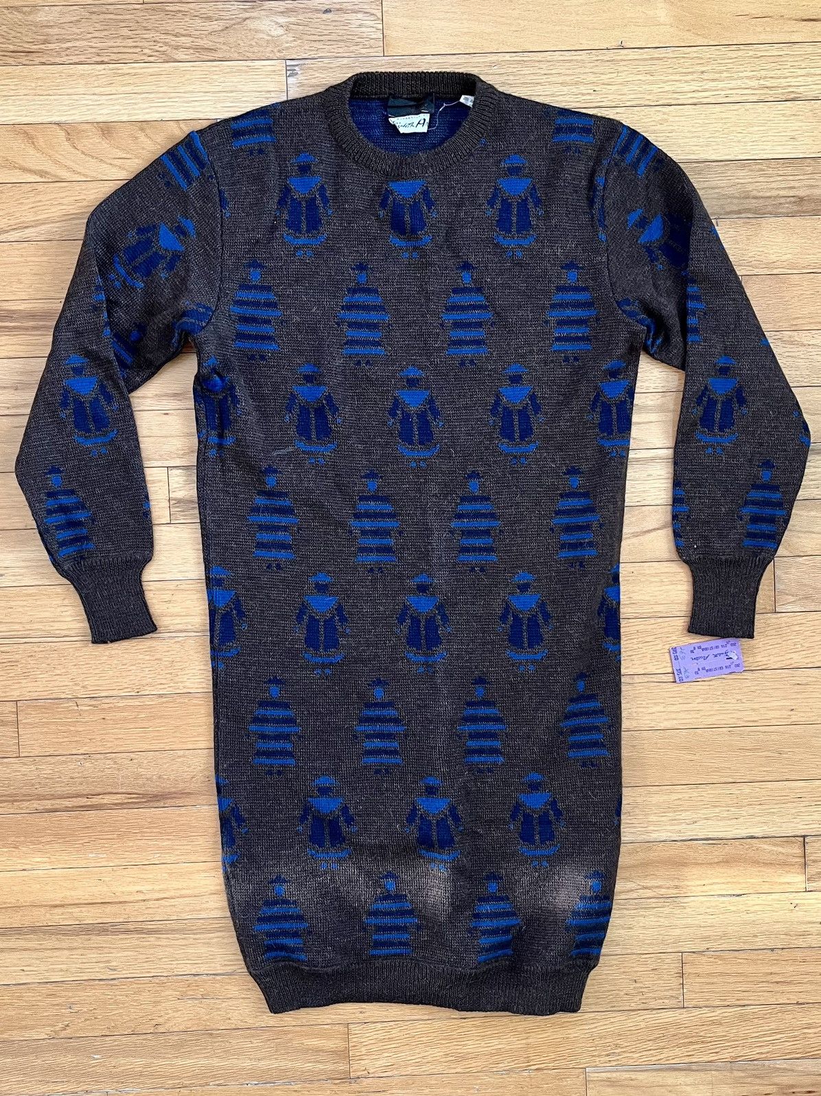 image of Fendi VTG 1980S All Over Print Sweater Dress Ff Monogram in Brown, Women's (Size Large)