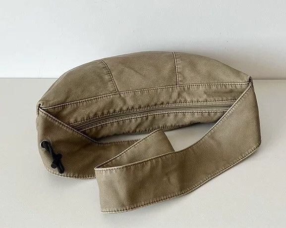 Japanese Brand Retro y2k faded pu leather ruched strap shoulder hobo bag Size ONE SIZE - 5 Thumbnail