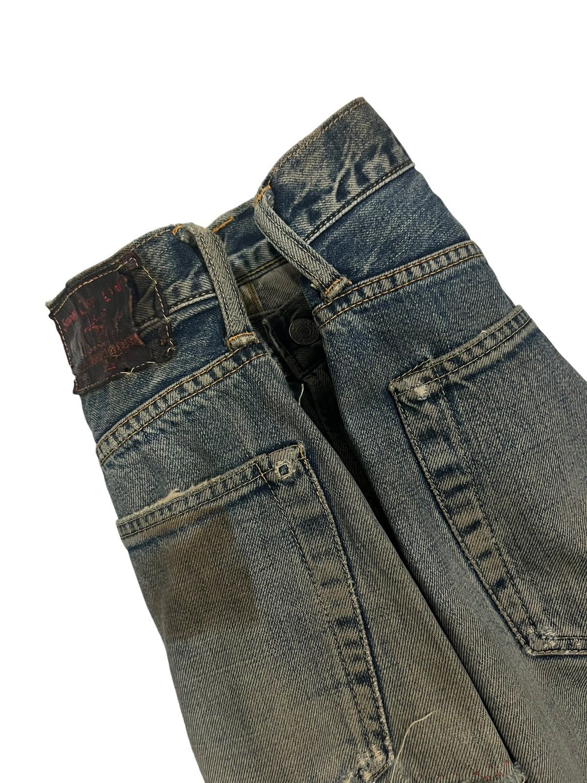 Japanese Brand × Johnbull × KOJIMA GENES Vintage Japanese Brand Sewing Chop Distressed Redline Jorts Size US 34 / EU 50 - 5 Thumbnail