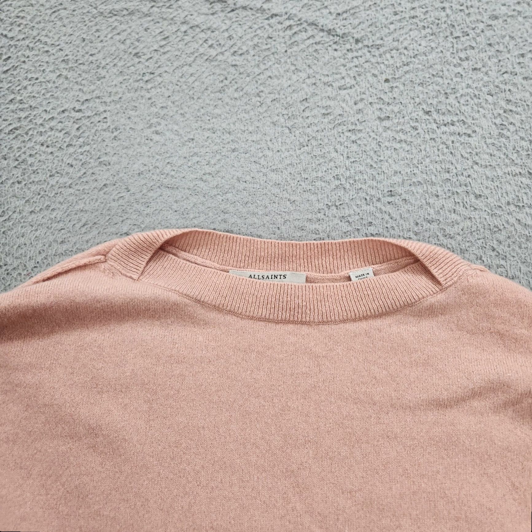 AllSaints Sweater Womens Medium Pink Tara Jumper Cashmere Wool Blend Pullover Knit