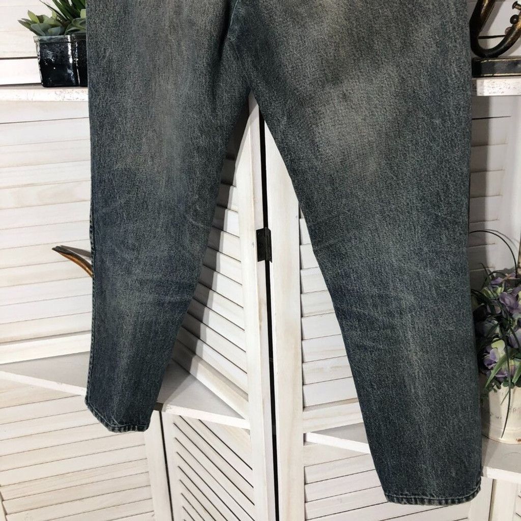 Vintage Y2K cotton jeans high waist wide legs acid wash dark blue 10 Size 32" / US 10 / IT 46 - 13 Thumbnail