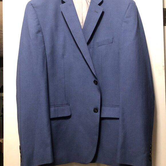 Perry Ellis perry Ellis men's blue sport coat blazer jacket size:46R Size 46R - 2 Thumbnail