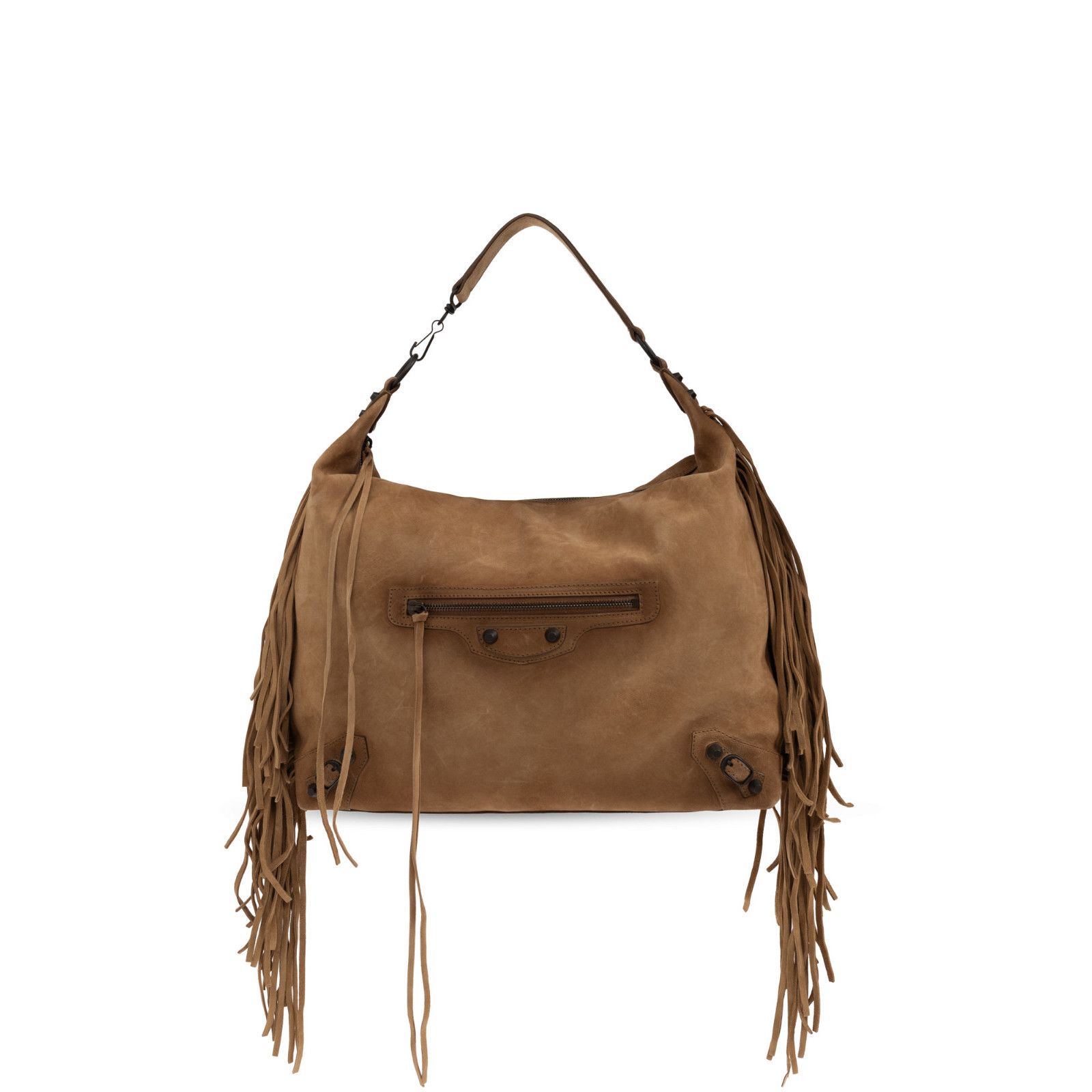 Balenciaga Le City Hobo Medium $2800 Camel Suede Shoulder Ba, Women's